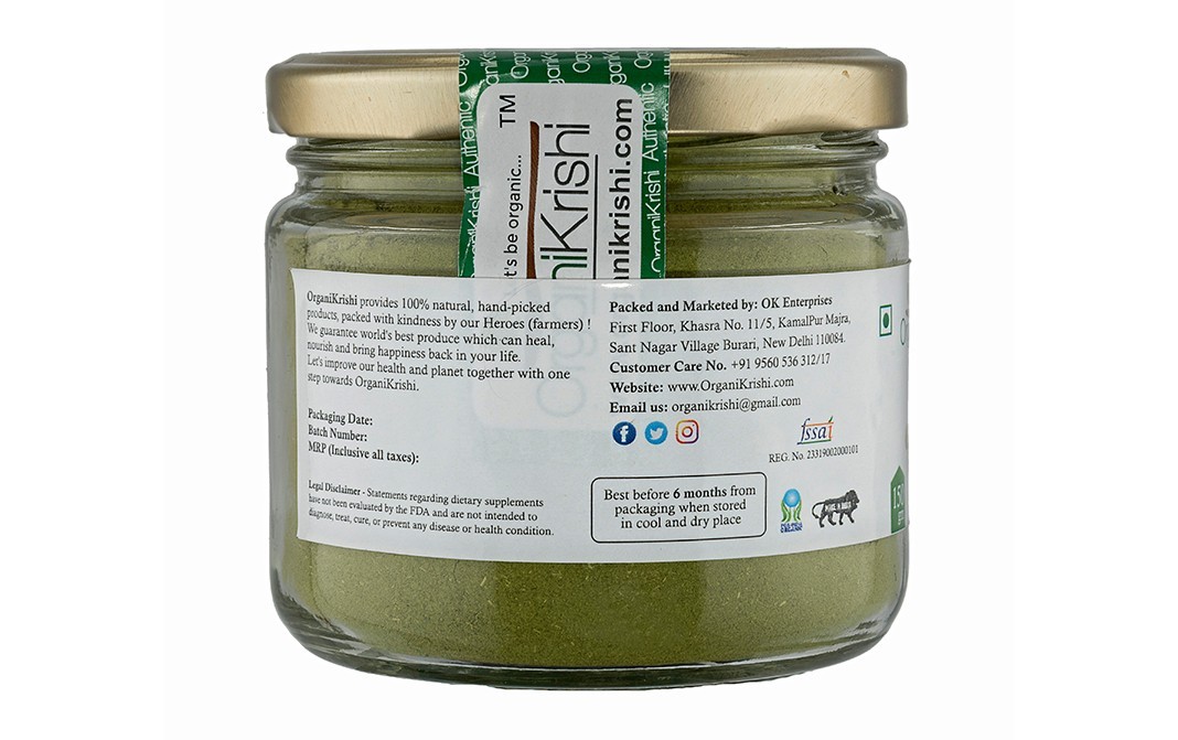 OrganiKrishi Moringa Powder    Glass Jar  150 grams